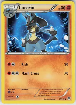 Pokemon Lucario (77) 77/135 Plasma Storm Uncommon NM - Image 1