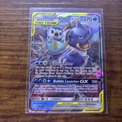 Pokemon Blastoise & Piplup GX 38/236 Sun And Moon Cosmic Eclipse Tag Team A NM - Image 1