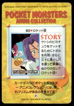 Team Rocket NO. 080 Bandai Carddass Vending Pokemon Japanese ~ HP Creased - Image 2