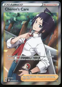 Pokemon TCG Cheren's Care 168/172 Ultra Rare Brilliant Stars NM - Image 1
