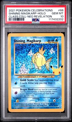 Pokemon Celebrations Shining Magikarp 66/64 Classic Collection PSA 10 GEM MT - Image 1