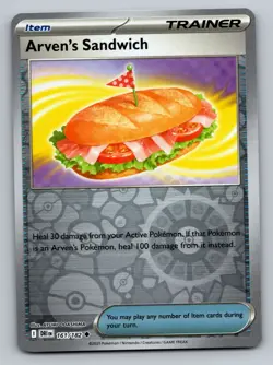 Pokemon Arven's Sandwich 161/182 Sv10: Destined Rivals Reverse Holo - Image 1