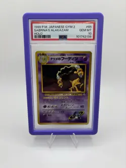 1999 POKEMON JAPANESE GYM 2 #65 SABRINA'S ALAKAZAM-HOLO PSA 10 - Image 1