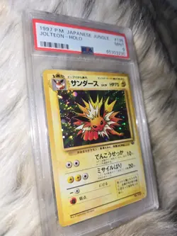 1997 Pokemon Japanese Jungle Jolteon-Holo Card PSA Mint 9 - Image 1