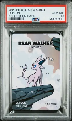 2025 POKEMON CENTER X BEAR WALKER COLLECTION CARDS ESPEON 183/930 PSA 10 - Image 1