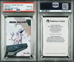 2025 POKEMON CENTER X BEAR WALKER COLLECTION CARDS ESPEON 183/930 PSA 10 - Image 3