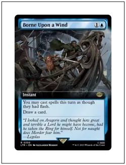 1x Borne Upon A Wind, Extended Art, LOTR, Magic MTG NM - Image 1