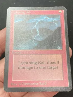 ***Alpha Lightning Bolt (Indents)*** MTG Alpha Magic Kid Icarus - Image 3