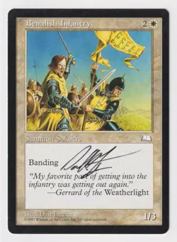 Signed Benalish Infantry HP Weatherlight Artist Dan Frazier 1997 WOTC MTG Magic! - Image 1