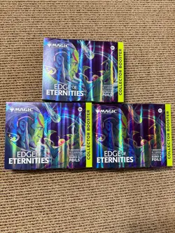 (LOT OF 3) Magic The Gathering Edge Of Eternities Collector Omega Booster Pack - Image 1