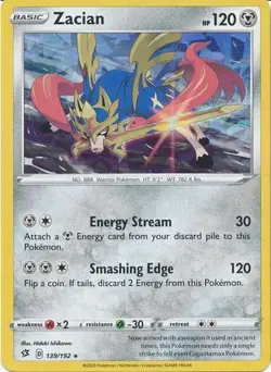 ZACIAN 139/192 SWORD & SHIELD POKEMON PROMO (SHATTERED GLASS HOLO, NM) - Image 1