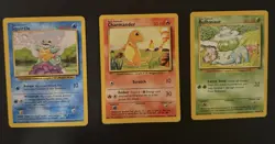 Charmander, Bulbasaur, Squirtle Base Set Pokemon - Image 1