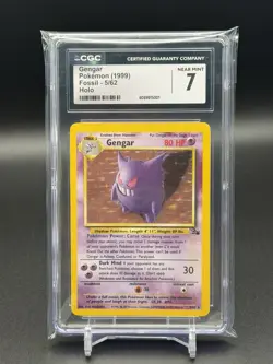 1999 Pokemon Gengar Fossil Holo #5/62 CGC 7 - Image 1
