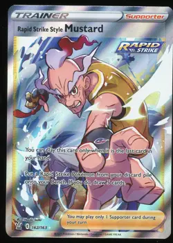 Pokemon Rapid Strike Style Mustard 162/163 Ultra Rare Battle Styles NM - Image 1