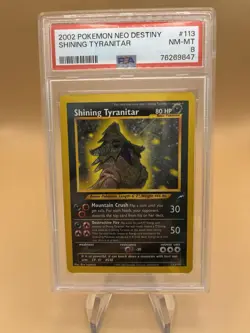 Pokemon Shining Tyranitar Neo Destiny Secret Rare PSA 8 Holo #113/105 English - Image 1