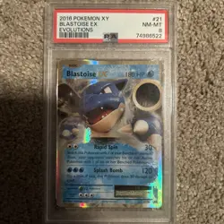 Pokemon 2016 Blastoise EX Evolutions #21/108 PSA 8 - Image 1
