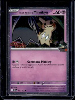 2025 Pokemon Destined Rivals Team Rocket's Mimikyu Reverse Holo #087/182 - Image 1