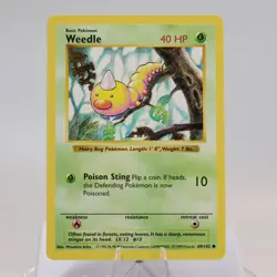 Pokemon TCG - Weedle 69/102 Base Set Common Shadowless WOTC 1999 - EXC/NM - Image 2