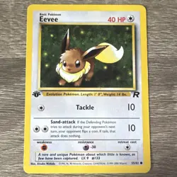 Pokemon TCG Eevee 1st Edition Team Rocket 55/82 40 HP Common Wizards 1999 - Image 1