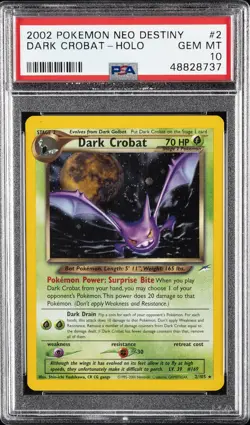2002 POKEMON NEO DESTINY #2 DARK CROBAT-HOLO PSA 10 - Image 1