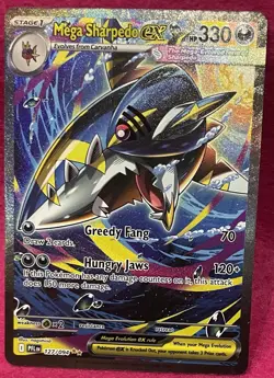 ✨Mega Sharpedo ex ✨127/094 Pokemon TCGPhantasmal Flames Full Art Holo - Image 2