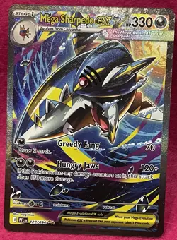 ✨Mega Sharpedo ex ✨127/094 Pokemon TCGPhantasmal Flames Full Art Holo - Image 3