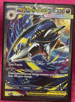 ✨Mega Sharpedo ex ✨127/094 Pokemon TCGPhantasmal Flames Full Art Holo - Image 4