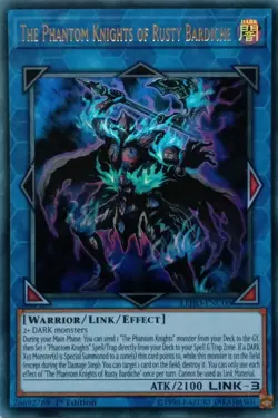 LEHD-ENC00 THE PHANTOM KNIGHTS OF RUSTY BARDICHE ULTRA RARE 1ST ED YuGiOh CARD - Image 1