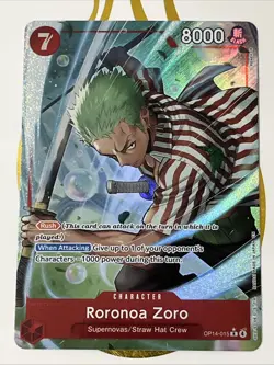 One Piece -Roronoa Zoro - OP14-015 (Alternate Art) The Azure Sea's Seven Foil - Image 1