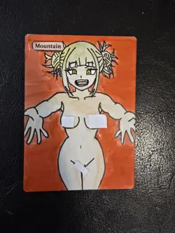 Magic MTG Altered Mountain / Land Card | Original Hand Drawn & Color Anime Girl - Image 1