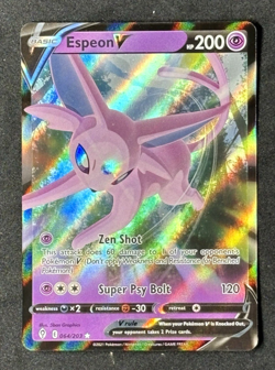 Espeon v 64/203 Ultra Rare Evolving Skies Pokemon TCG Card - Image 1