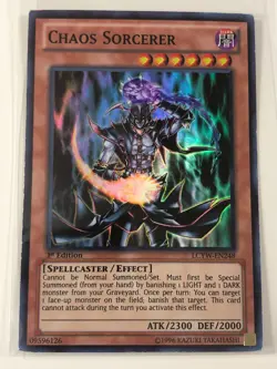 Vintage Yugioh Cards Chaos Sorcerer LCYW-En248 1st Ed MP - Image 1