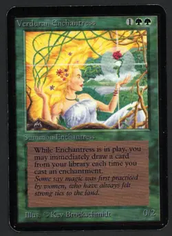 ***Alpha Verduran Enchantress (Light Indents)*** MTG Alpha Magic Kid Icarus - Image 1