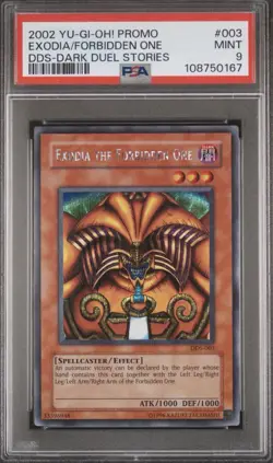 2002 YU-GI-OH! PROMO DDS-DARK DUEL STORIES #003 EXODIA THE FORBIDDEN ONE PSA 9 - Image 1