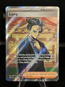 Pokemon TCG Larry 235/182 Sv04: Paradox Rift Ultra Rare Trainer Holo Card - Image 1