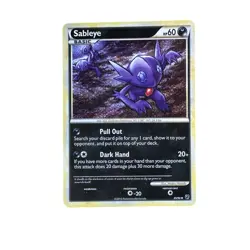 Pokemon Sableye Basic Card 35/90 HP 60 Dark Psychic Type 2010 - Image 1