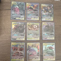 Pokemon Sun & Moon TAG TEAM GX Holo Card Lot 9 - Magcargo, Muk, Lucario, Umbreon - Image 1
