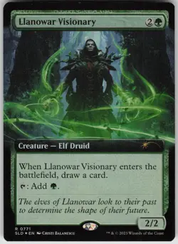 MTG Llanowar Visionary Extended Art Foil NM Secret Lair Drop Series Magic 771 - Image 1