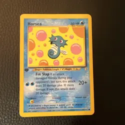 1st Edition Neo Genesis Horsea 62/111 Pokemon Card WOTC Vintage 2000 LP * - Image 1