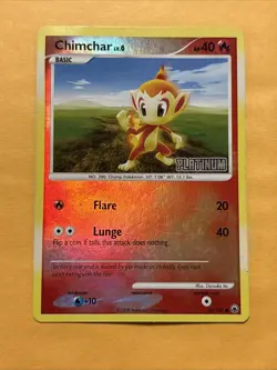 Pokemon TCG Chimchar 56/100 Reverse Holo Platinum Stamped 2008 Promo MP - Image 1
