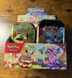 Prismatic Evolutions EMPTY Mini Tin Set Of 7 Display And Tins ONLY Pokemon - Image 2