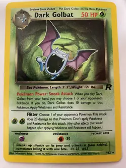 POKEMON CARD HOLO UNLIMITED DARK GOLBAT 7/82 TEAM ROCKET WOTC HP/DMG - Image 1