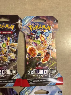 Pokemon TCG Stellar Crown Scarlet & Violet ￼Booster Pack Lot Of 4 New Sealed. - Image 3