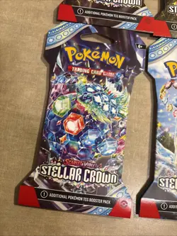 Pokemon TCG Stellar Crown Scarlet & Violet ￼Booster Pack Lot Of 4 New Sealed. - Image 5