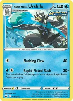 Pokemon - Rapid Strike Urshifu - 044/198 - Holo Rare - Chilling Reign - NM/M - Image 1