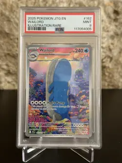 2025 POKEMON JTG EN-JOURNEY TOGETHER ILLUSTRATION RARE #162 WAILORD PSA 9 - Image 1