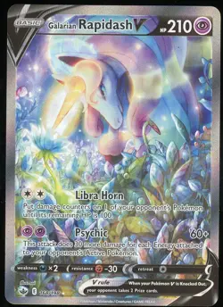 Pokemon Galarian Rapidash V 168/198 Ultra Rare Chilling Reign NM - Image 1