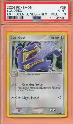 PSA 9 MINT LOUDRED 2004 POKEMON #39 HIDDEN LEGENDS GRADED EX REV HOLO RARE TPHLC - Image 1