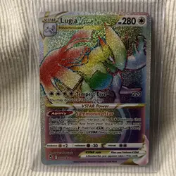 Pokemon TCG Lugia VSTAR 202/195 Sword & Shiel Silver Tempest Secret Rare - Image 1