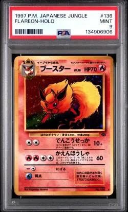 1997 Japanese Pokemon Jungle Flareon 136 Holo PSA 9 - Image 1